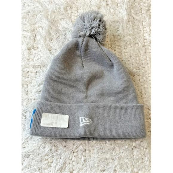 New NFL Carolina Panthers New Era Keep Pounding Cuffed Knit Hat with Pom Gray - Picture 6 of 8